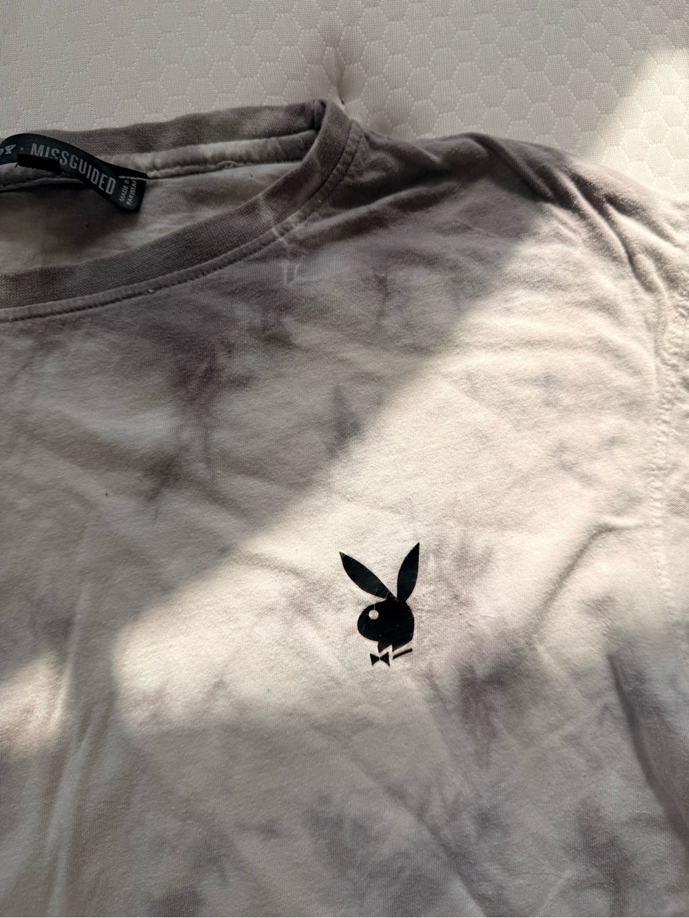 Missguided+ Men's Tie-Dye Short Sleeve Tee in Light Gray - Picture 3 of 4